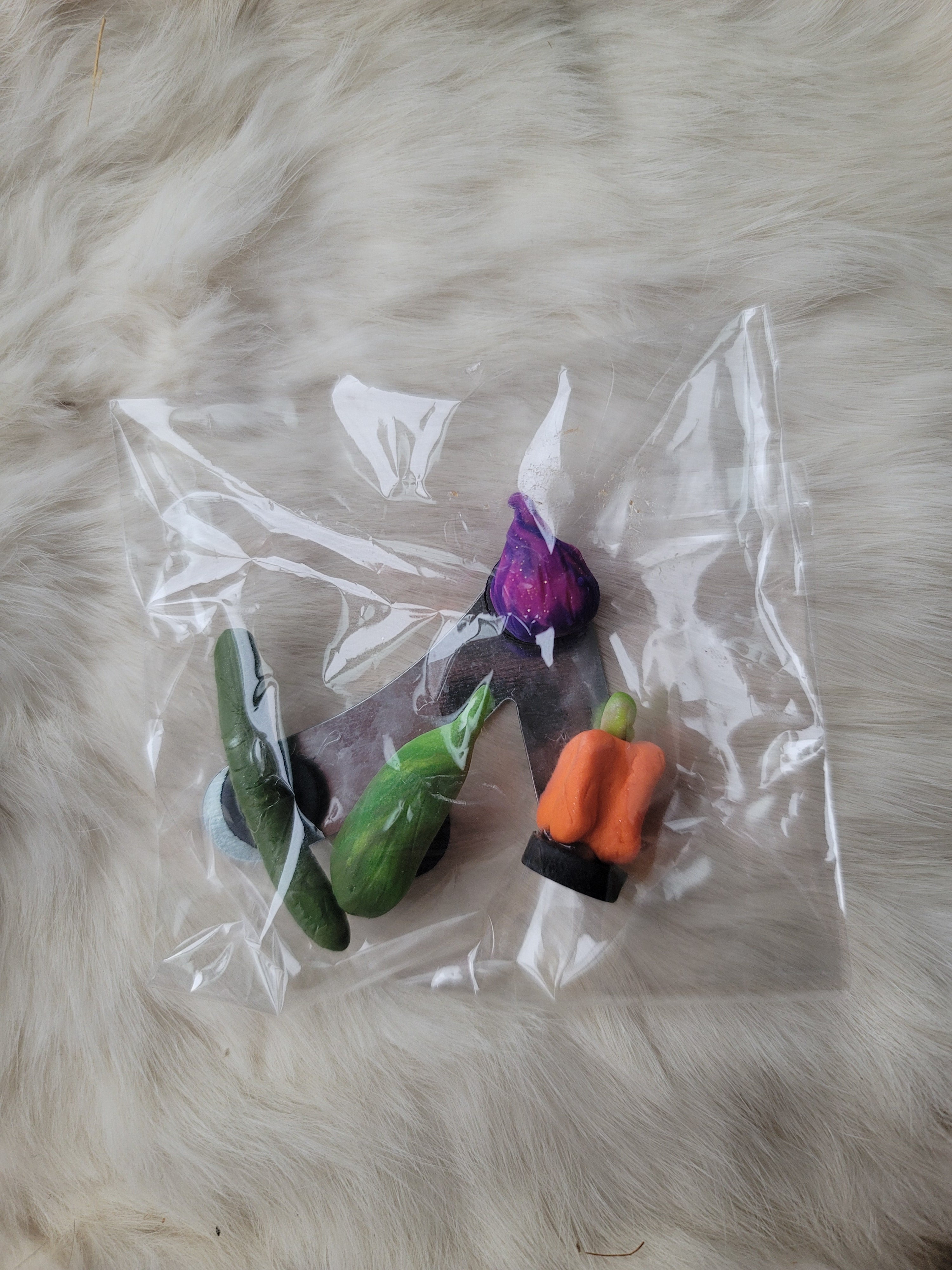 Cucumber, Zucchini, Bell Pepper, and Red Onion Produce Magnets