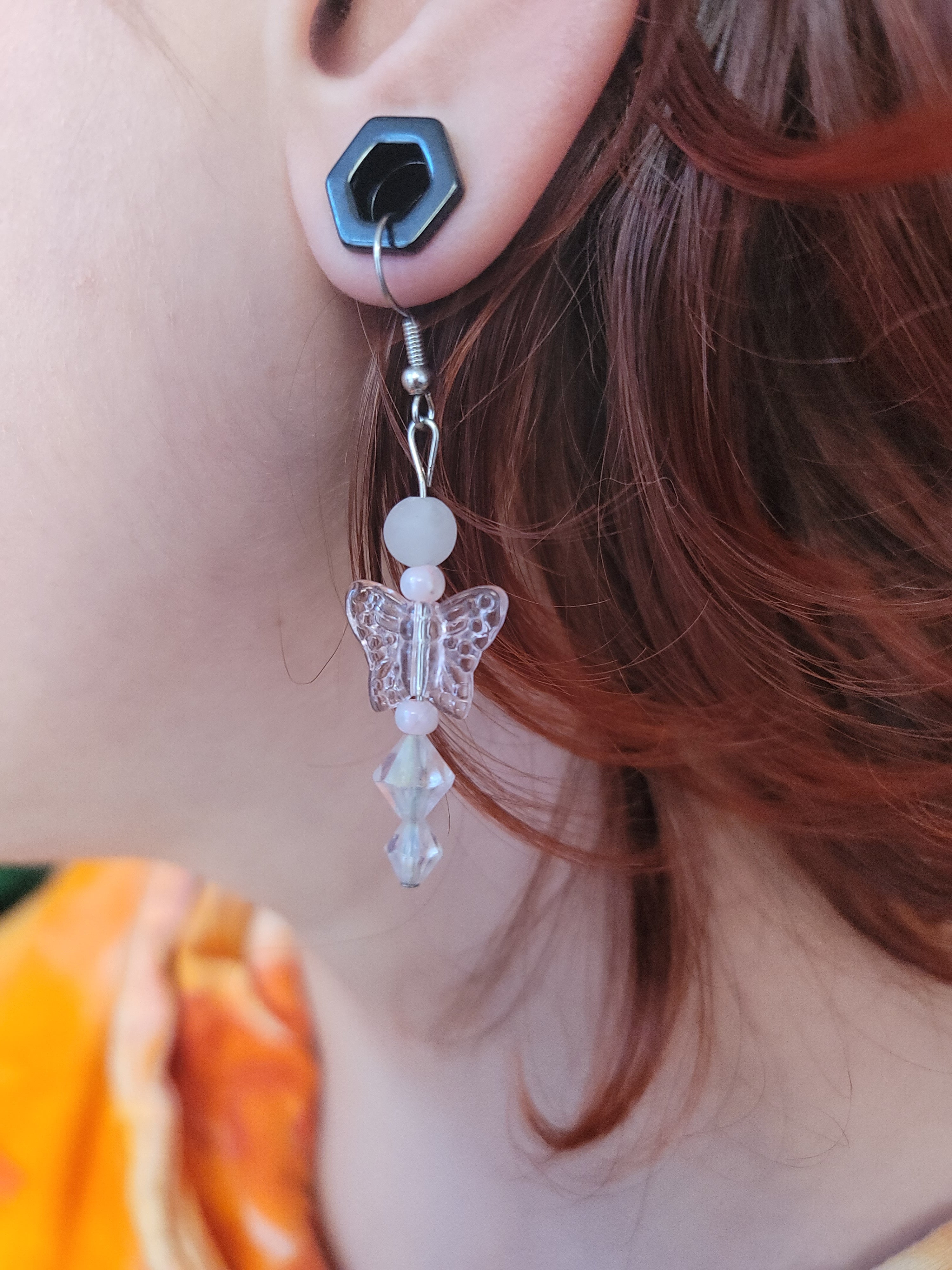 Cherry Blossom Fairy Hand Beaded Earrings